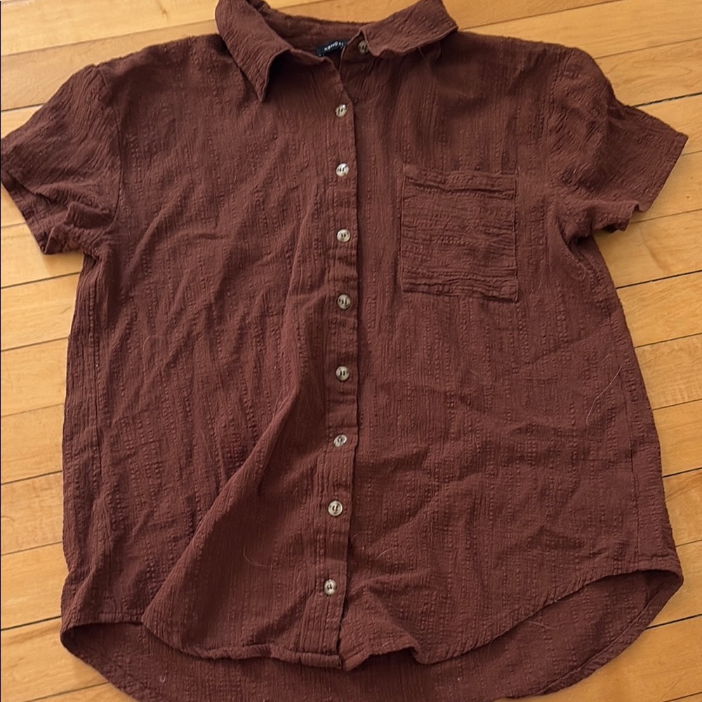 Brown Button-Up Shirt